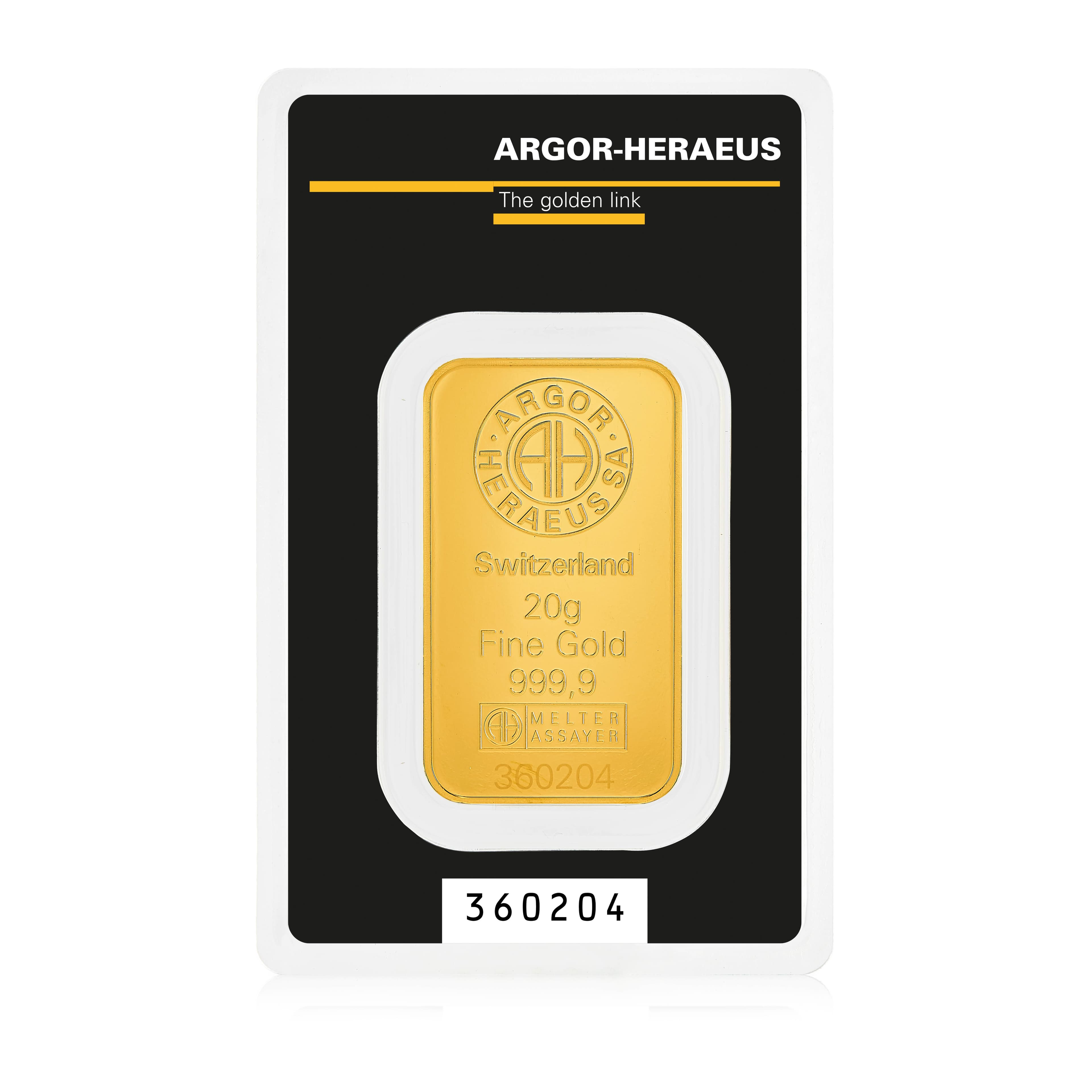 20g Argor-Heraeus Gold Kinebar