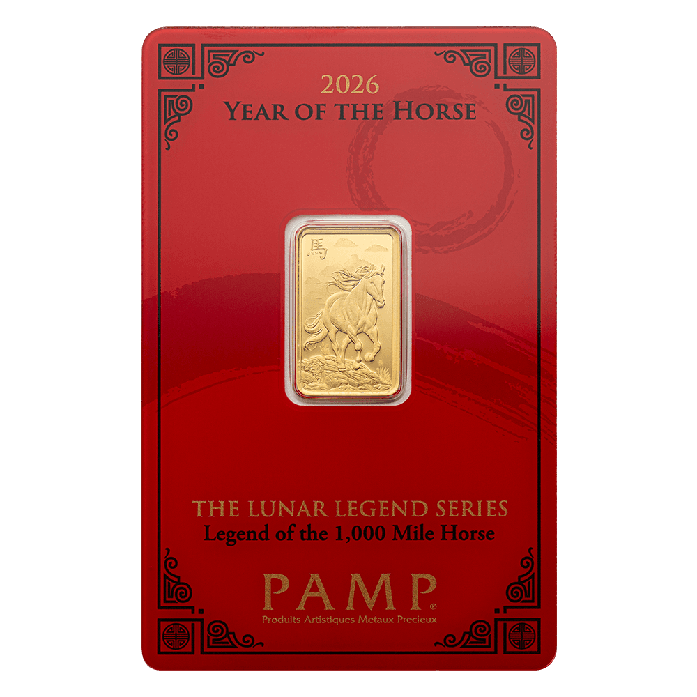 5g PAMP Suisse "Year of the Horse" Gold Minted Bar